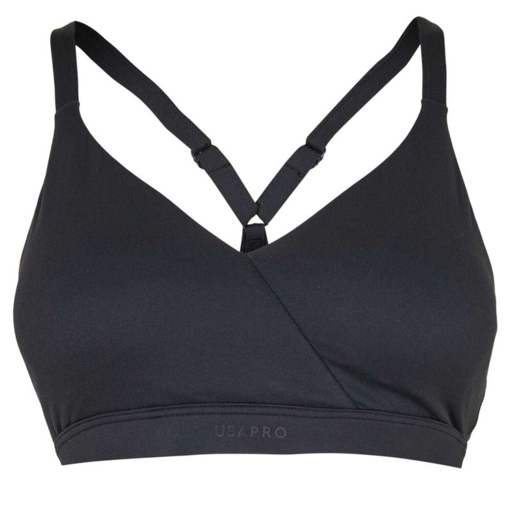 USA Womens/Ladies Nylon Lightweight Sports Bra / Black